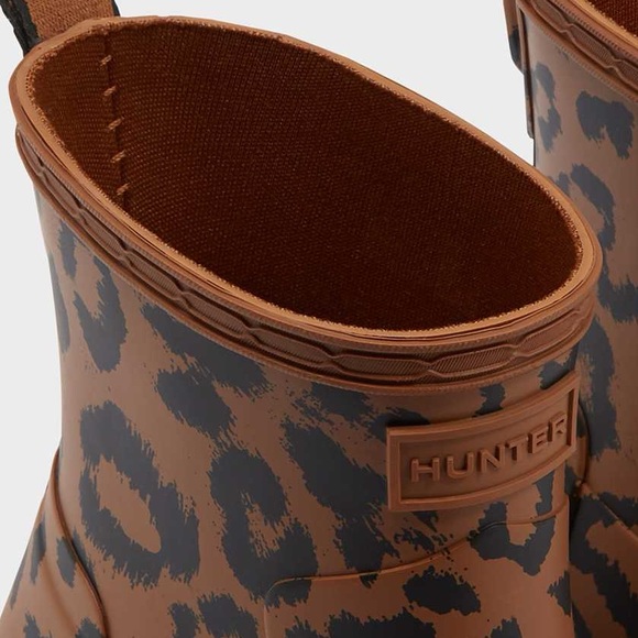 Hunter Original Leopard Print Refined Low Heel Wellies - Picture 5 of 16